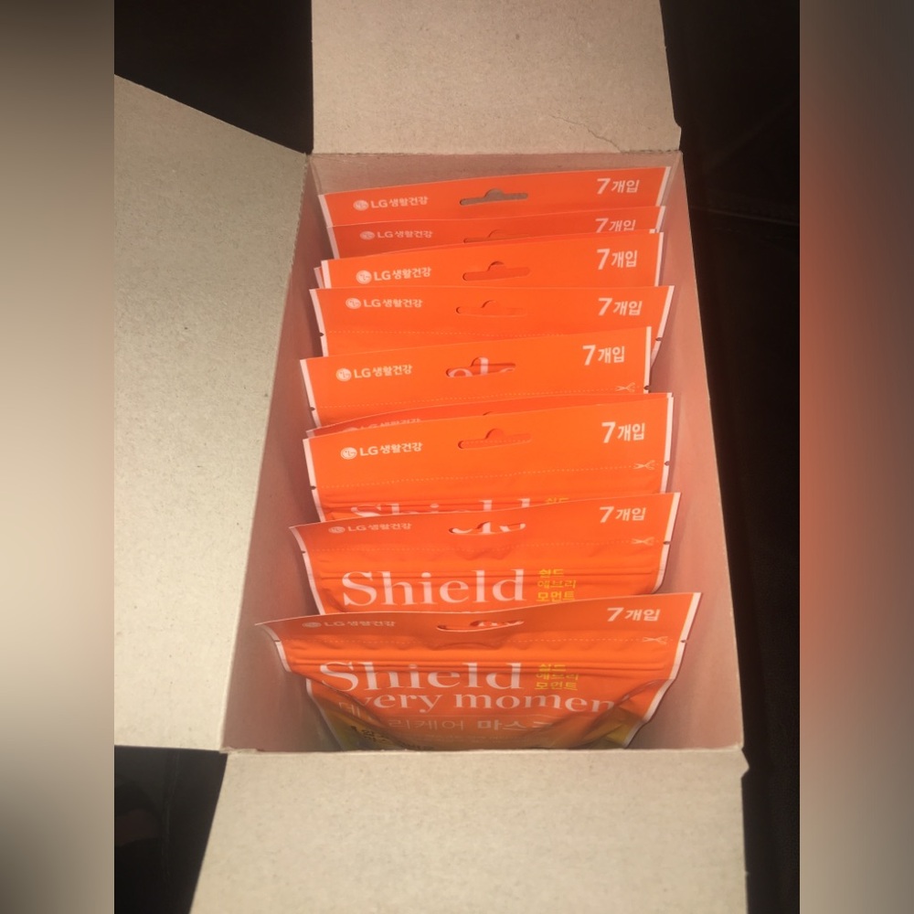 Made Korea 10 Pks 70 CT Shield Individually Packaged Adult Face Disposable Masks